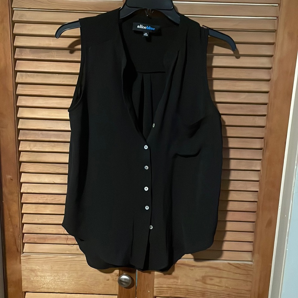 alice blue black sleeveless blouse, size XS